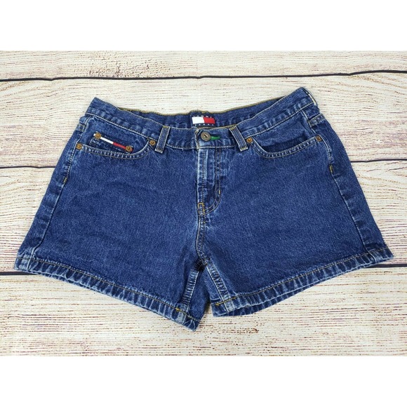 Tommy Hilfiger Pants - Tommy Jeans Size 9 Kelly Denim Shorts 100% Cotton Med Authentic Wash Juniors Y2K